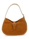 Alexander Mcqueen T-bar Shoulder Suede Bag Shoulder Bags Beige In Brown