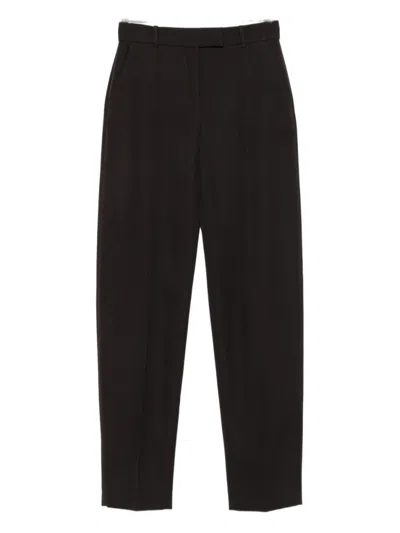 Alexander Mcqueen Brown Wool Trousers In Black