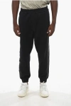 Alexander Mcqueen Brushed Cotton Joggers With Logoed Side Band In Black