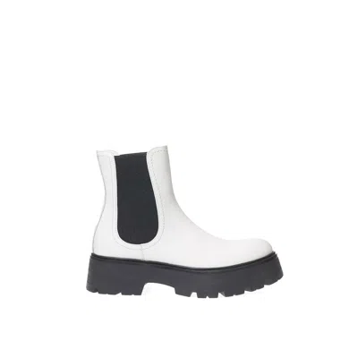 Alexander Mcqueen Brushed Leather Platform Chelsea Boot In White