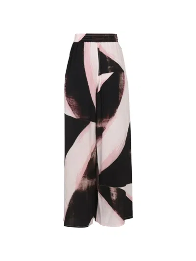 Alexander Mcqueen Brushstroke Graphic Trousers In Black