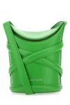 Alexander Mcqueen Grass Green Leather Mini The Curve Bucket Bag