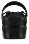 Alexander Mcqueen Women Black Leather The Rise Bucket Bag In Black