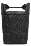 Alexander Mcqueen The Bow Black Bucket Bag With Quilted Detailing In Leather Woman In Black
