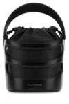 Alexander Mcqueen Women Black Leather The Rise Bucket Bag In Black