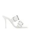 Alexander Mcqueen Women's Punk Leather Sandals In White