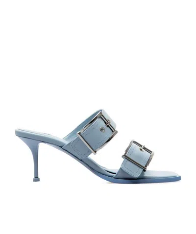 Alexander Mcqueen Buckle-detail 60mm Sandals In Blue