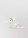 Alexander Mcqueen Boxcar Calfskin Dual-buckle Sandals In White