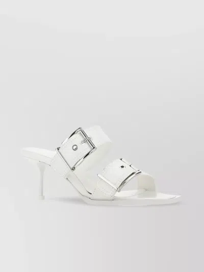 ALEXANDER MCQUEEN BUCKLE DETAIL LEATHER SANDALS