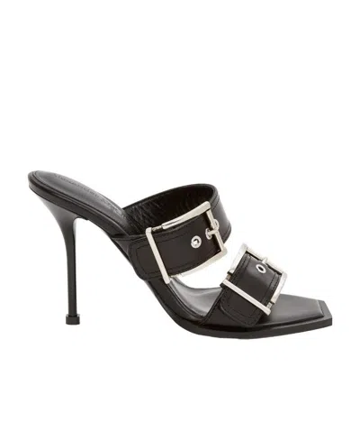 ALEXANDER MCQUEEN ALEXANDER MCQUEEN BUCKLE DETAILED HEELED SANDALS