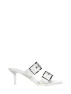 Alexander Mcqueen Boxcar Calfskin Dual-buckle Sandals In White