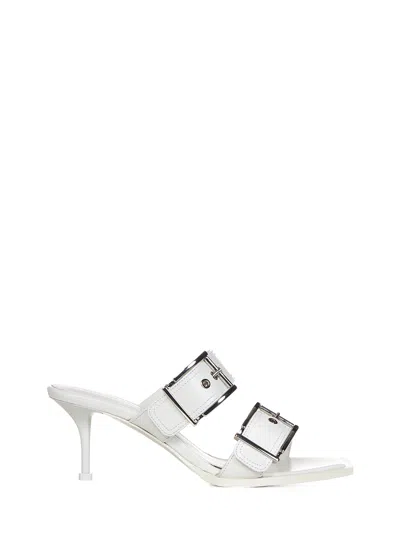 ALEXANDER MCQUEEN BUCKLE-DETAILED HEELED SANDALS