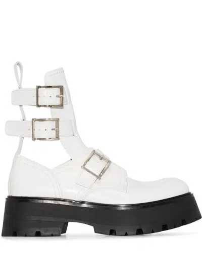 ALEXANDER MCQUEEN BUCKLE-FASTENED CAGED BOOTS