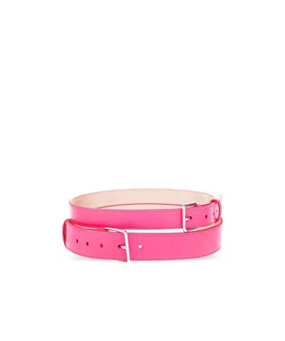 Alexander Mcqueen Buckle-fastened Leather Belt In Pink