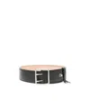 Alexander Mcqueen Buckle-fastening Leather Belt In Black