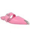 Alexander Mcqueen Buckle Leather Mule In Pink
