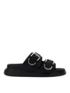 Alexander Mcqueen Buckle-strap Sandals In Black