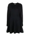 Alexander Mcqueen Buckle Shoulder Mini Dress In Black