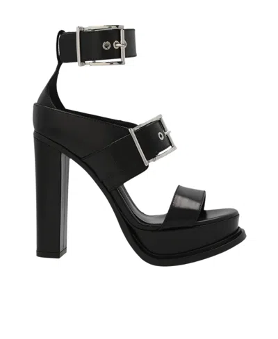 ALEXANDER MCQUEEN ALEXANDER MCQUEEN BUCKLE STRAP HEELED SANDALS