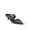 Alexander Mcqueen 115 Toe Cap Punk Leather Mules In Black
