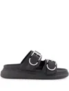 Alexander Mcqueen Buckle-strap Sandals In Black