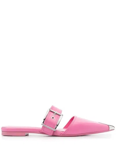 Alexander Mcqueen Buckled Leather Mules