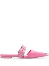 Alexander Mcqueen Buckled Leather Mules