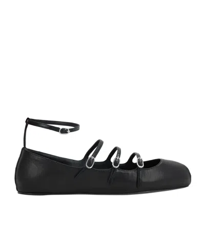 ALEXANDER MCQUEEN ALEXANDER MCQUEEN BUCKLED-STRAPS SQUARE-TOE BALLERINA SHOES