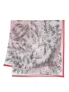 Alexander Mcqueen Floral-print Silk Scarf In Nude & Neutrals
