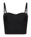Alexander Mcqueen Bustier-style Ribbed Crop Top In Black