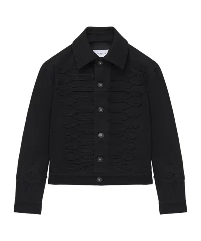 Alexander Mcqueen Button Detail Denim Jacket In Black