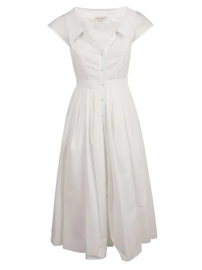 Alexander Mcqueen Button-down Dress With Fitted Bodice