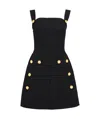 Alexander Mcqueen Military Button-embossed Minidress In Black
