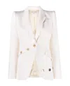 Alexander Mcqueen Button Embellished White Blazer In White