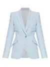 Alexander Mcqueen Tailored Jacket Back Vent Front Flap Pockets In Blue
