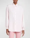Alexander Mcqueen Button-front Collared Blouse With Cocoon Sleeves In Pink