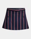 Alexander Mcqueen Button-front Striped Mini Skirt In Navyred