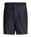 Alexander Mcqueen Tailored Shorts With Back Pockets And Belt Loops In Blue