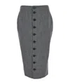 Alexander Mcqueen Grey Skirt With Button Closure In Wool Woman In Gray