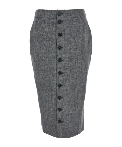 ALEXANDER MCQUEEN ALEXANDER MCQUEEN BUTRTON DETAILED MIDI SKIRT