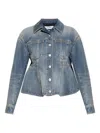 Alexander Mcqueen Button-up Denim Jacket In Red