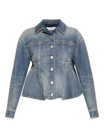 Alexander Mcqueen Button-up Denim Jacket In Red