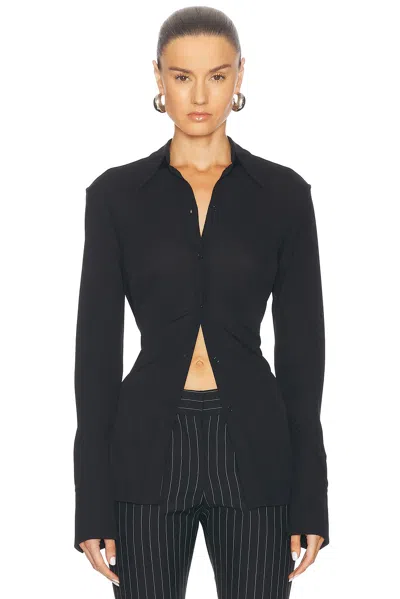Alexander Mcqueen Button Up Top In Black