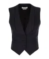 Alexander Mcqueen Buttoned Vest In Blue