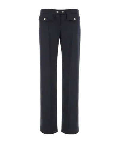 Alexander Mcqueen Buttoned Waist Straight Pants In Black