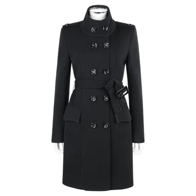 Pre-owned Alexander Mcqueen C.1996 Black Belted Structured Double Breasted Overcoat Coat