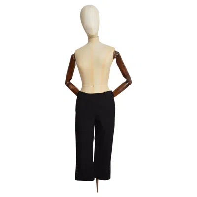 Pre-owned Alexander Mcqueen C.2000 3/4 Pants Low Rise Black Peddle Pusher Cropped Trousers