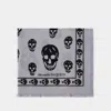 Alexander Mcqueen Ca Skull 104x120 Scarf -  - Blue/black - Wool In Multicoloured