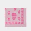 Alexander Mcqueen Light Pink Printed Silk Foulard Scarf In Multicoloured