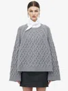Alexander Mcqueen Cable Crew Neck Jumper In Burgundy